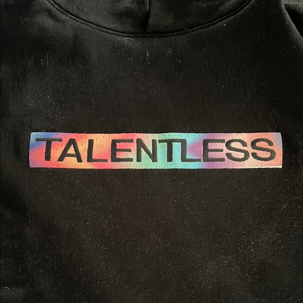Talentless Black Hoodie with Rainbow Logo